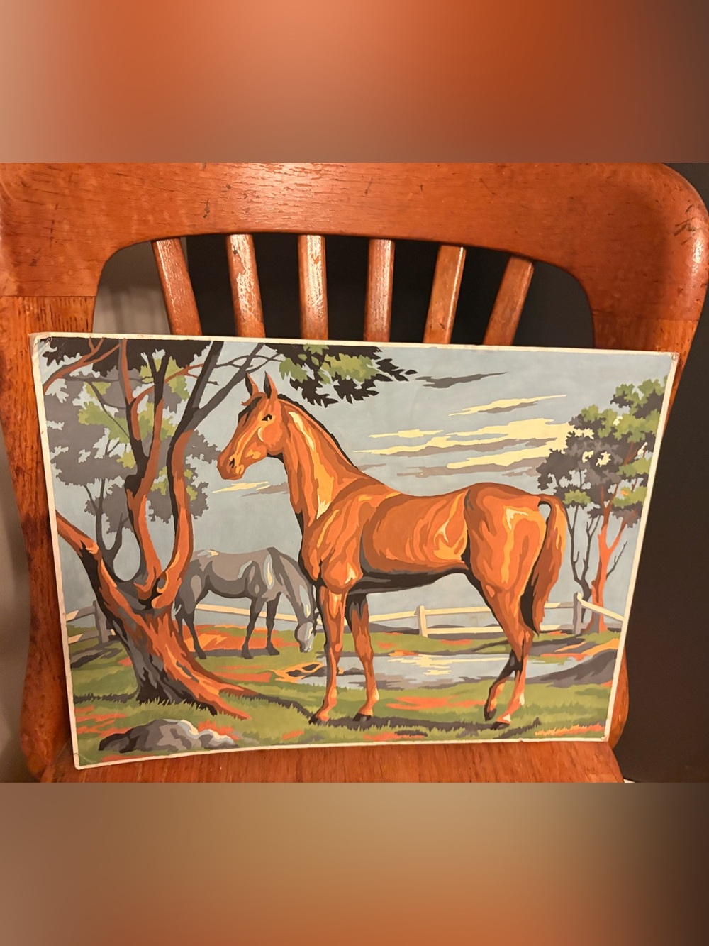 Vintage-Paint By Number Chestnut Horse
